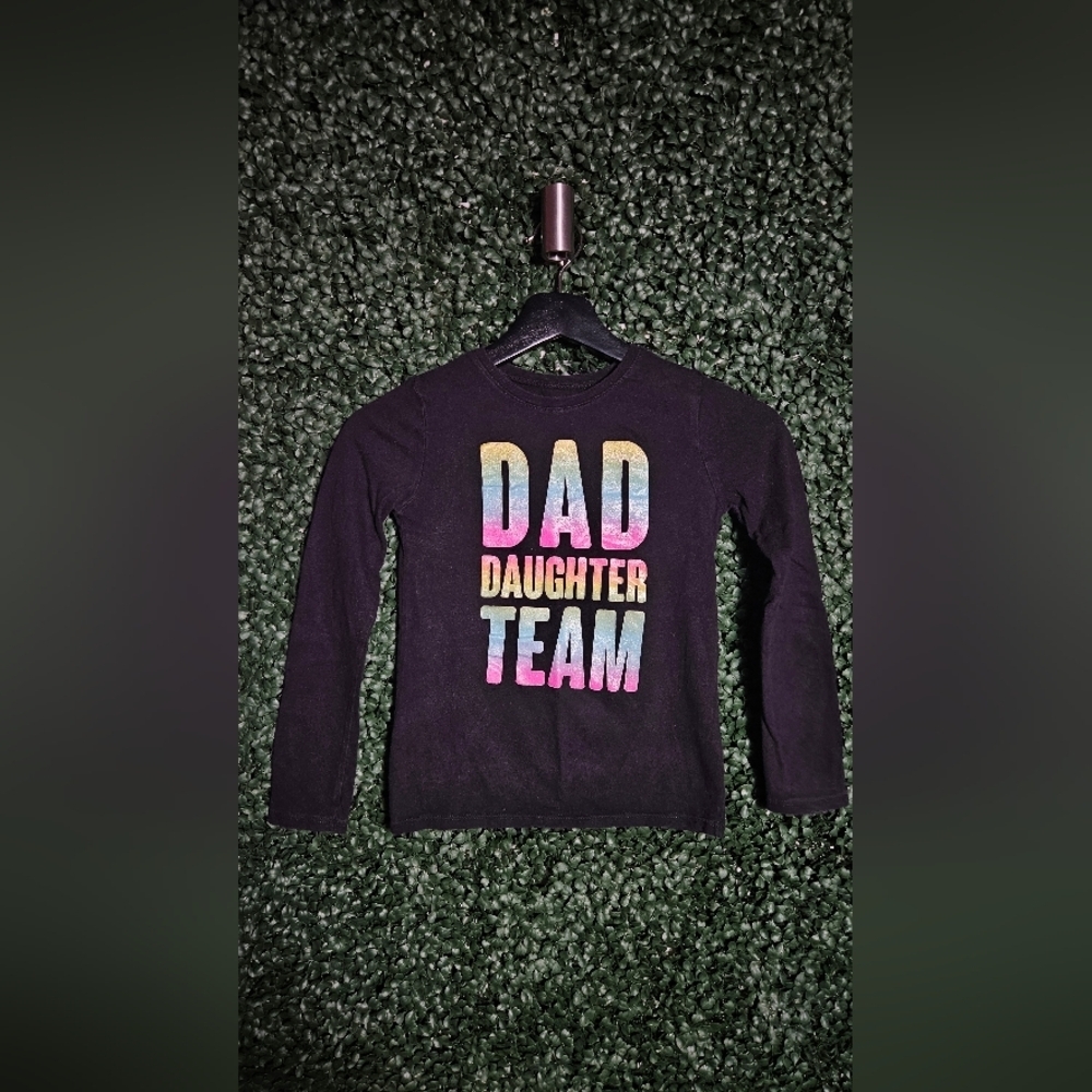 Kids 'Dad Daughter Team' Black Long Sleeve Shirt